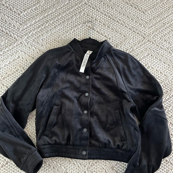 Lululemon Black Velvet Jacket Scuba | Lululemon Jacket | Black Velvet Jacket - Picture 3 of 10